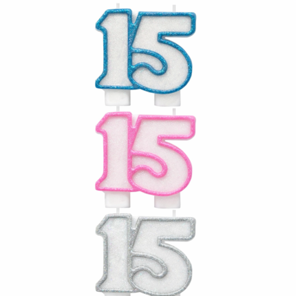 Número 15 Velita Orilla de Color Unidad