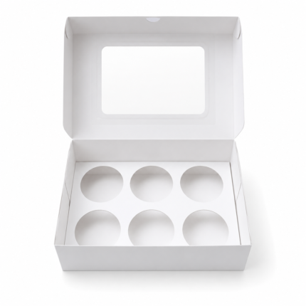 Caja para Cupcakes de 6 Unidades con Ventana